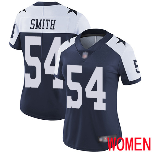 Women Dallas Cowboys Limited Navy Blue Jaylon Smith Alternate #54 Vapor Untouchable Throwback NFL Jersey->women nfl jersey->Women Jersey